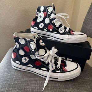 Converse Chuck Taylor All Star Polka Dot High Top Sneakers Size 6